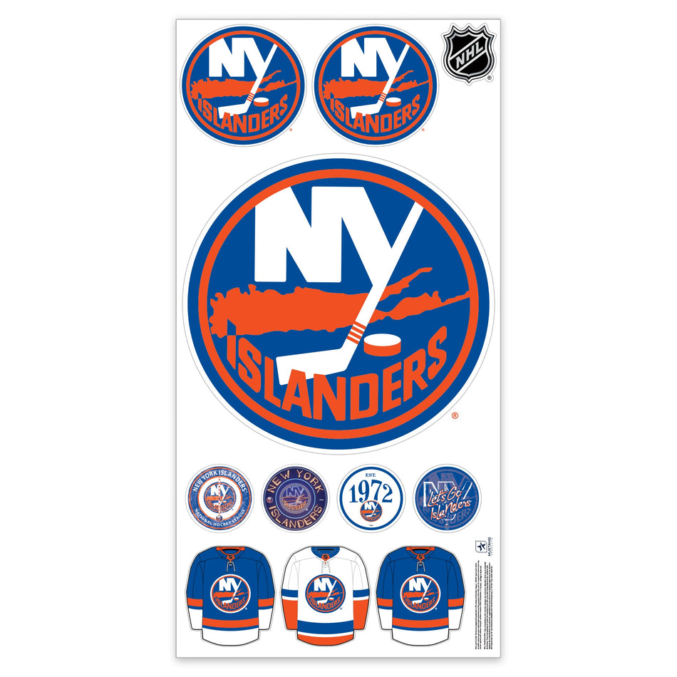 New York Islanders Repositionable Wall Decal Set - Team Logos