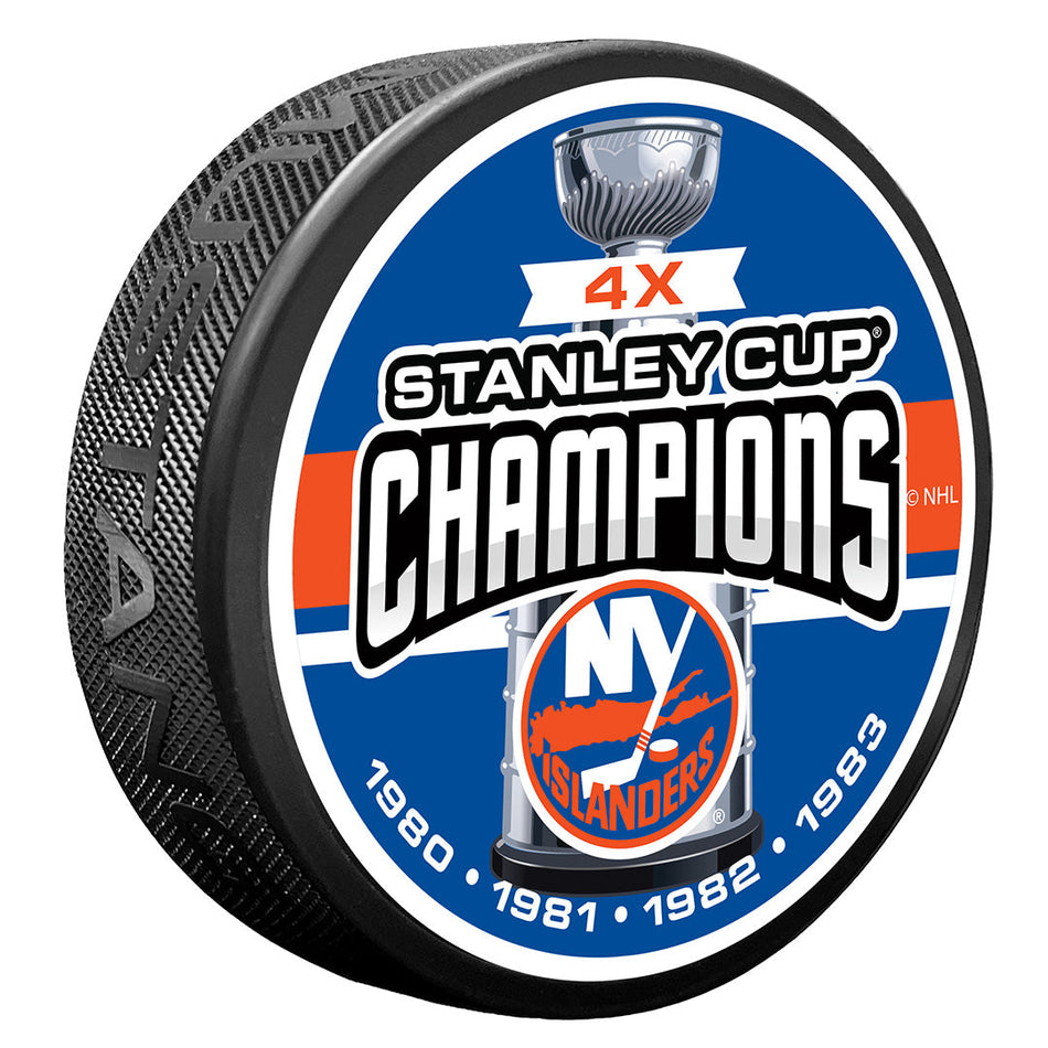 New York Islanders Puck -  4 TIME CHAMPS