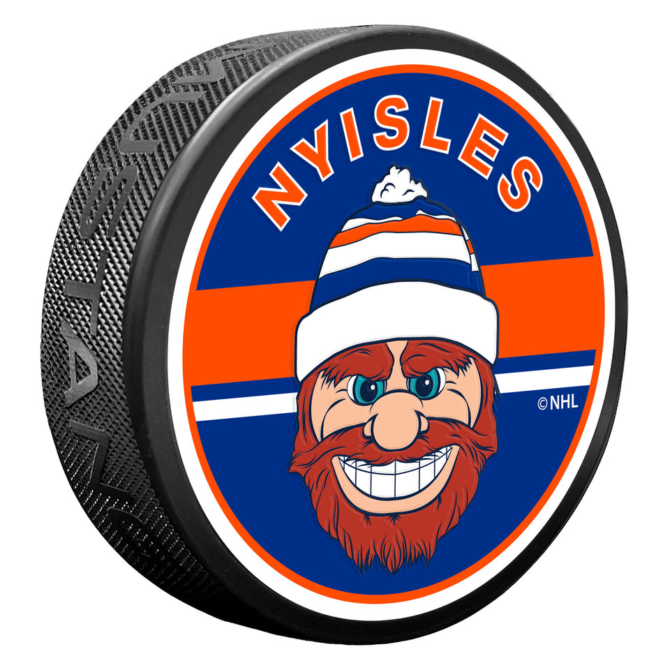 New York Islanders Nyles Mascot Textured Puck